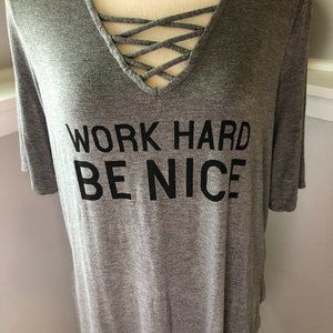 Torrid Gray Motivational Message Tunic Shirt Sz 0